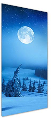 Tulup - Dosseret en Verre - 50x100 - Crédence de Cuisine - Plan de Travail en Verre - Fond de hotte Verre - en Verre de sécurité trempé - Murale Splash-Back Guard - Paysage - Pleine Lune - Bleu