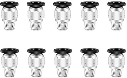 3/8 Push to Connect Fittings,CEKER 3/8 Inch Od Tube to 1/8 NPT Male Thread Air Line Quick Connect Fitting for Air Ride Air Horn Air Compressor 2Pack