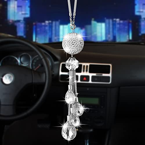 Blueshyhall Auto Anhänger, Auto Anhänger für Spiegel Glitzer, Rückspiegel Zubehör für Autospiegel Auto Charme Auto Deko Innenraum Glitzer Frauen Männer