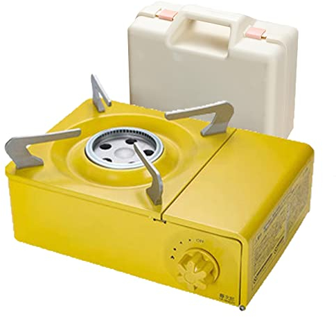 Generic Portable Mini Réchaud à Butane Réchaud de Camping à Gaz Brûleur en Alliage pour Les Pique-niques, Le Camping, la Randonnée Extérieur Randonnée,Yellow,26 * 18 * 8cm