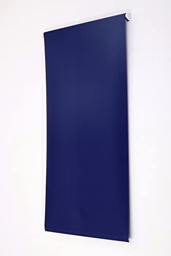 Funky Gadgets Verdunkelungsrollo, Fensterschutz, einfache Montage, Thermo-Rollo, 3 Durchgänge, Verdunkelungsstoff, für Raumverdunkelung, zuschneidbar, Metallrohr, Marineblau (60 cm breitx165 cm lang)