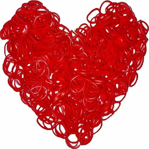 Yowamho 900 gomas elasticas Rojo con 24 S-clips y 1 ganchillo pequeño, gomas elásticas para pulseras.