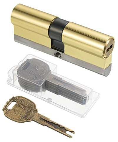PATIKIL 40/40 (80mm Totale) Europeo Doppia Serratura Cilindro, Porta Cilindro Serratura con 2 Ristrutturazione Chiavi / 6 Proprietario Chiavi