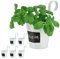 Cepewa Set di 6 fioriere Bianco Ø 15 cm altezza 5 cm | Vaso per erbe aromatiche da appendere ed etichettare | Vaso da fiori in metallo vaso sospeso (1 x set di 6 vasi per piante con lavagna)