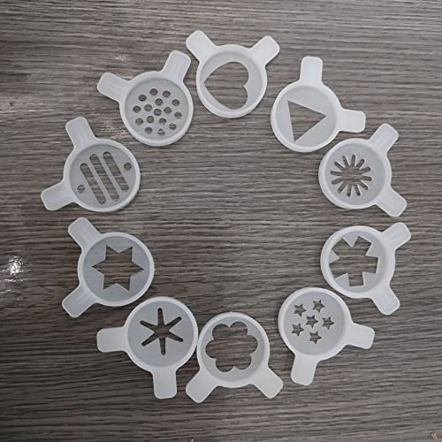 Zubehör for Eismaschinen, Formdeckel, 10 in 1 Fantastische Modellierkappen, Beschläge, Softeismaschine, Ersatzteile, Deckel, Düsenzubehör, 29 mm Innendurchmesser