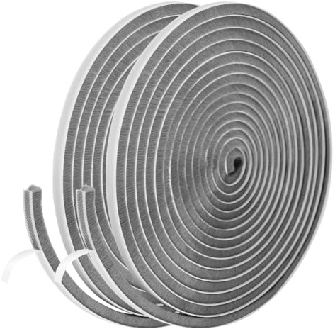 Flintronic Bürstendichtung Selbstklebend, 12m(L) x 9mm(B) x 9mm(D) Bürstenleiste, Dichtungsband Türdichtung Hochdichter Filz, Anti-Kollision Zugluftstopper für Fenster, Schiebetüren, Garderobe -Grau | Türrahmen, Türrahmen, Zugluftstopper, winddicht, staubdicht, Dichtungen, für Kälteschutz, Lärm
