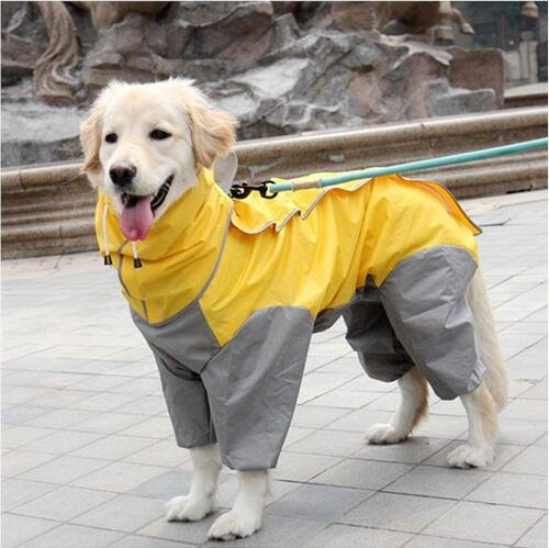 SARUEL Haustier Hund Regenmantel Outdoor wasserdichte Kleidung Mit Kapuze Overall Overalls Für Kleine Große Hunde Regen Mantel Bulldogge Labrador,Gelb,20