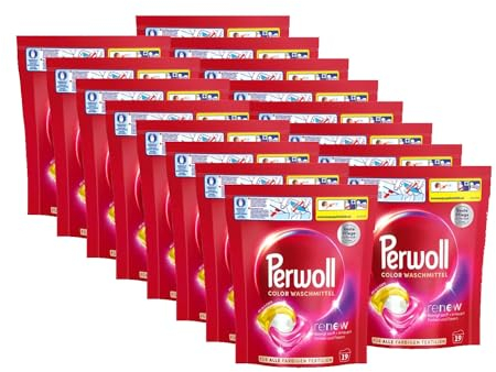 PERWOLL Caps Color Waschmittel 16x 19 WL (304 Wäschen), All-in-1 Waschmittel Caps reinigen sanft und erneuern Farben & Fasern, für alle dunklen Textilien, mit Dreifach-Renew-Technologie