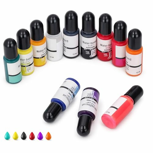Pigmento de Resina Epoxi de 12 Colores para Yeso de Cemento Artesanal, Brillo Uniforme, Fácil de Operar, 12 Colores en una Caja, Adecuado para Cemento, Yeso