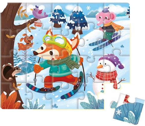 Dohe Educa - Progressives Puzzle für Kinder, 20 Teile, Pappe, Tiermotive, Puzzle für Kinder von 2 bis 3 Jahren, Lernmaterial