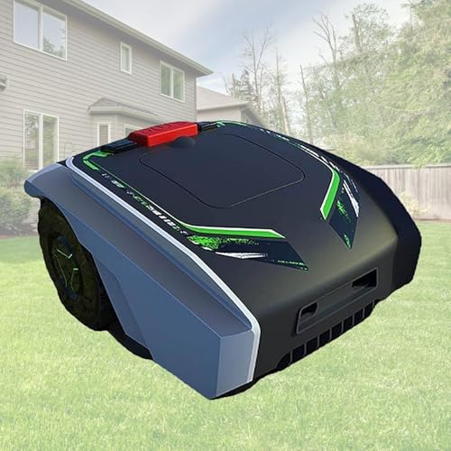 ZIXIAOS Robot Tagliaerba con Navigazione Assistita GPS, Controllo Tramite App Bluetooth Fino a 1500 M², Pendenza 25%, con Stazione, 9 Lame, per Prati di Grandi Dimensioni