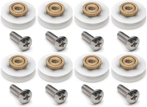 Shower Door Rollers,Shower Door Wheels,8 Pieces V Grooved 19MM Wheel Dia Shower Door Wheel Runner Roller