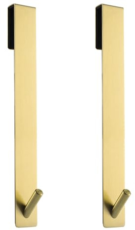Simtive Verlängerte Duschtürhaken (25,4 cm), Türhaken für Badezimmer, rahmenlose Glasduschtür, Handtuchhaken, 2 Stück, Gold