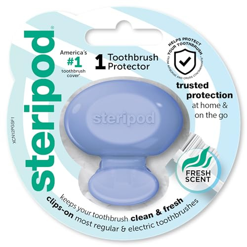 Steripod Protecteur de Brosse à Dents à Clipser, Garde la Brosse à Dents fraîche et Propre, s'adapte à la Plupart des brosses à Dents manuelles et électriques, 1 pièce