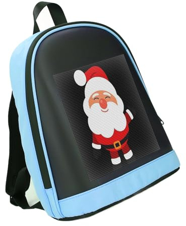 SEAFRONT Motorrad-LED-Rucksack, Geburtstag, Weihnachten, für Männer und Frauen, Programmierbarer Vollfarbbildschirm, Reise-Laptop-Rucksack