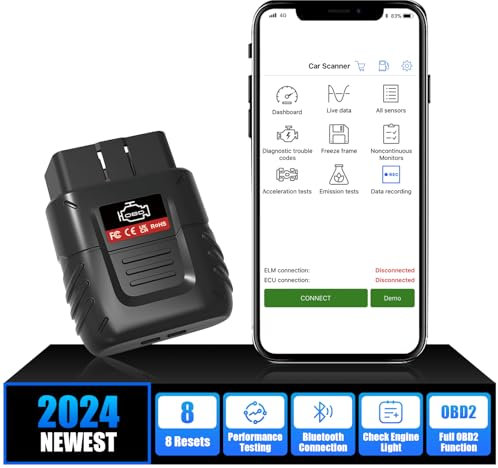Bwaliffury OBD2 Diagnosi Auto, OBD2 Auto Diagnostica Bluetooth, Strumento Diagnosi Auto OBD2 Supporta Italiano, OBD2 Scanner Bluetooth per Test di Prestazioni del Veicolo per iPhone & Android