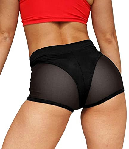 Gym Shorts Damen Hot Pants Sexy Sporthose Kurz Scrunch Leggings Push Up Po Radlerhose Baumwolle Sport Fitness Hose Sportleggins Hotpants Sportbekleidung Für Radler Mädchen Booty