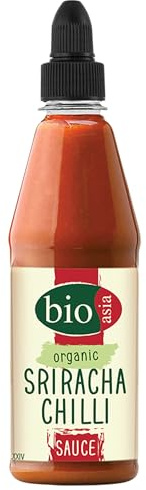 BIOASIA Bio Sriracha Chilisauce, Feurig scharfe Sauce aus roten Chilischote, zum Verfeinern von Wok-Gerichten, Reispfannen & Bratnudeln - 1 x 200 ml