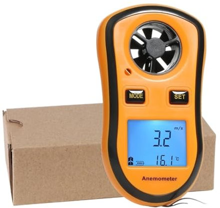 TIEOAXFT Anémomètre anémomètre 30 m/s LCD, Outil de Mesure numérique portatif GM816(GM8908)