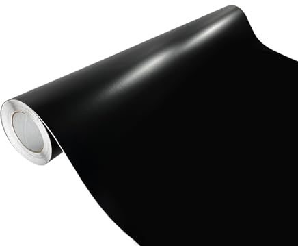 DecoMeister Autofolie matt 100x200 cm | Klebefolie Auto mit Luftkanal-Kleber und UV-Schutz | Selbstklebend Folie für Innen und Außen | Auto Folierung für Tuning | Carwrappingfolie | Schwarz Matt