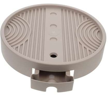 UKCOCO Plateau Rond pour Pot à Fleurs Intérieur avec roulettes Cachées, Support Mobile 26,5 Cm Couleur Moka, Bac Récupérateur D’Eau Amovible avec Drainage, Chariot pour Plantes D’intérieur