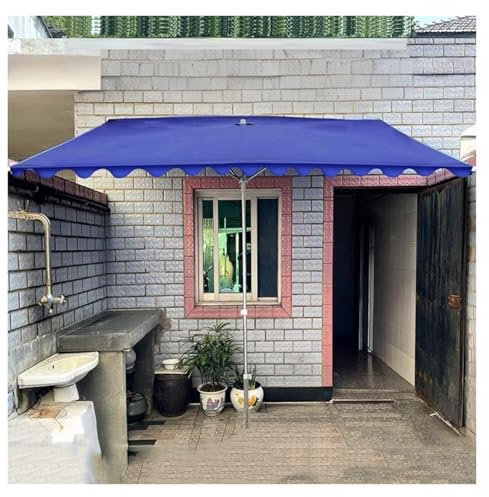 NOIRDA Parasol Incliné Parasol Rectangulaire, Grand Parasol De Marché Pliable, Auvent De Protection Solaire pour Patio Extérieur, Pelouse, Arrière-Cour(Blue)
