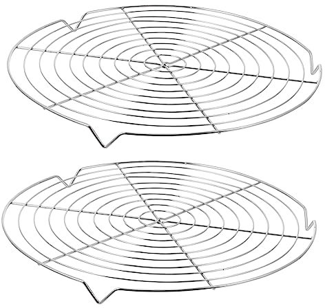 TOPPERFUN 2piezas Rejilla Redonda Para Tartas y Enfriamiento Inoxidable Fácil De Limpiar Para Repostería
