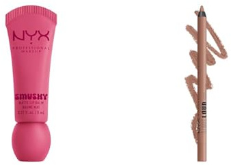 NYX Professional Makeup Lip Balm, matte, aufbaubare Farbe Smushy Matte Lip Balm, Swipe Sesh + NYX Professional Makeup Lipliner, Mattes Finish, Langanhaltend, Line Loud, 05 Global Citizen