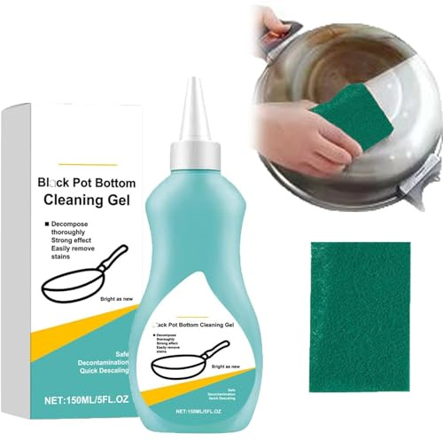 Nettoyant Pour Casseroles Et Poêles,150 ml Dissolvant d'ustensiles de Cuisine,Nettoyant De Gel De Fond De Casserole D'agent Nettoyage De Cuisine