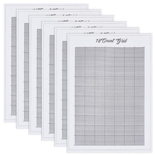FREEBLOSS 6 hojas de 18 quilates de punto de cruz soluble en agua, papel milimétrico, papel de transferencia, lavable, punto de cruz, espacios en blanco para la reparación de bordados de ropa, 8,3 x