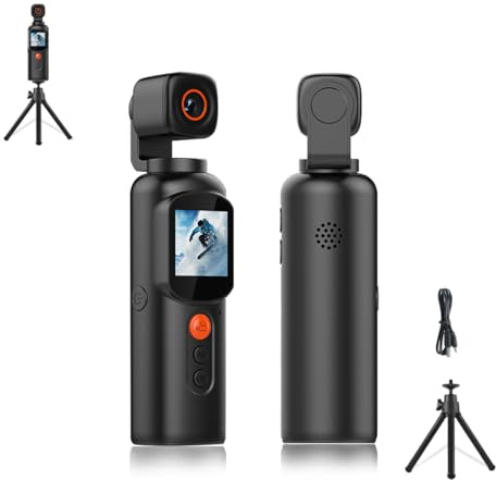 EVISTR 4K Body Camera with 40x Zoom - Audio/Video Wearable Body Worn Camera with Wi-Fi, IP65 Waterproof - 64GB Mini Action 340°Rotation Cam for Cycling, Security, Vlogging, Outdoor Sports