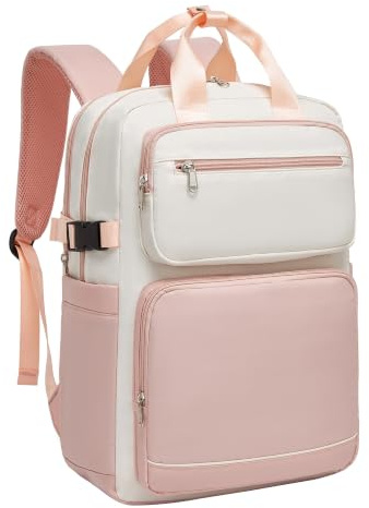 Kono Laptop Backpack Womens School Bags for Girls Lightweight Rucksack | 15.6 Inch Laptop Compartment, 13 Pockets, Luggage Strap, Fits Large Water Bottle, Ideal for College Work Commuting & Travel