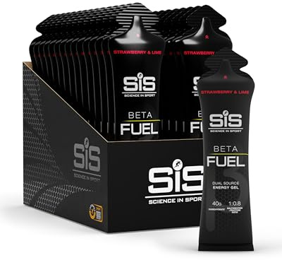 Science in Sport BETA Fuel Gels, Strawberry & Lime, 30 x 60ml | Dual-Source Carbohydrate Gel for Endurance, 40g Carbohydrates, 1:0.8 Maltodextrin-Fructose Ratio, Fuelling for Sessions