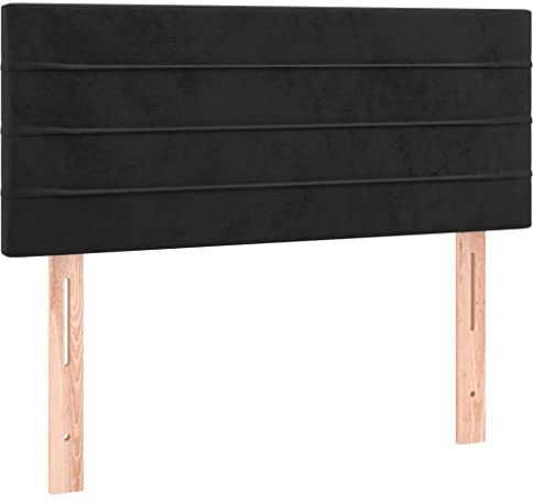 HFXHIJXQ Schwarzes Bettkopfteil 80 cm Samt höhenverstellbar mit Lärchenholzbeinen, gepolstertes Wandkissen für Boxspringbett und Doppelbett für Schlafzimmer
