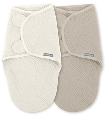 SwaddleMe by Ingenuity, pucktuch musselin Original Pucktuch, 100% Baumwolle, 1,5 TOG, Stage 1, Neugeborene 0–3 Monate, 7–14 lbs, bis 66 cm