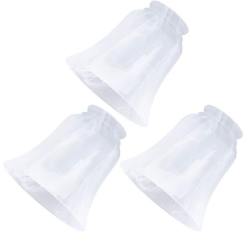 BENECREAT 3pcs abat-jour de remplacement en verre, couvercle en verre dépoli en forme de cloche avec taille d'adaptateur de 41mm, remplacement de lumière de vanité pour lustre et luminaire suspendu
