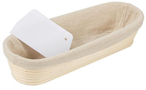 ANPHSIN 13 Banneton Bread Proofing Basket - Sourdough Basket Loaf Brotform, Oval Dough Rising Bowl with Liner for Homemade Bread Making Baking Supplies Gifts