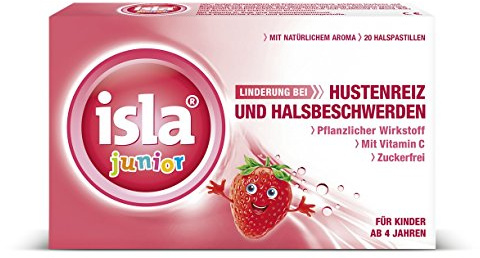 isla Junior Halspastillen Familien-Set 5x20Pastillen; Pflanzlicher Wirkstoff wirkt bei Hustenreiz und Halsbeschwerden. Schon für Kinder ab 4 Jahren geeignet. Mit Vitamin C, Zuckerfrei