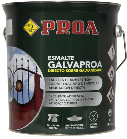 Esmalte directo sobre galvanizado Galvaproa. Azul Eléctrico RAL 5010. 4 L. Pintar galvanizado sin necesidad de imprimación.