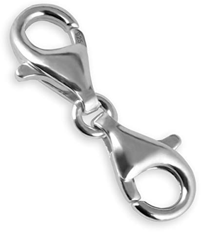 DIY925 Kettenverschluss 925 Sterling Silber Doppelkarabiner 19mm für Ketten Armbänder Colliers Ersatz & Reparatur Karabinerverschluss DIY Schmuckzubehör