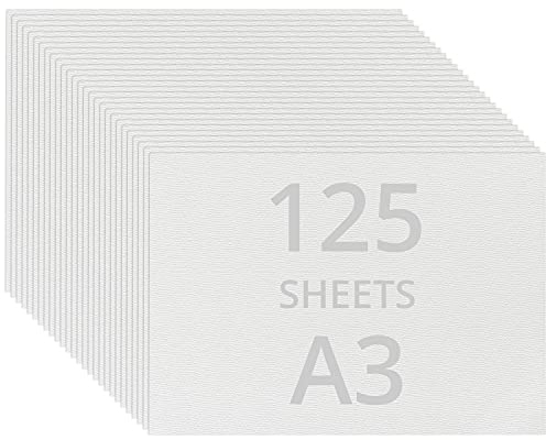 Belle Vous Aquarellpapier Weiß Aquarellblock A3 (125 Blatt) - Wasserfarben Zeichenblock 200 GSM Kaltgepresst Malblock Aquarell Papier - Ideal für Künstler, Anfänger, Zeichnen, Skizzieren, Sketchbook