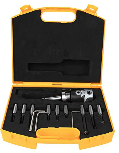 Set di frese con gambo per testa di alesatura Set di punte per trapano con codolo di alesatura C20-F1-12-9PCS ad alta durezza con chiave esagonale per fresatrici