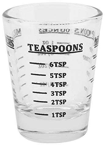 Candeon Glasmessbecher Kleiner Glasmessbecher Oz/ml/Teelöffel/Esslöffel 4 Waagen 1 Unze 30ml Küchenwerkzeug