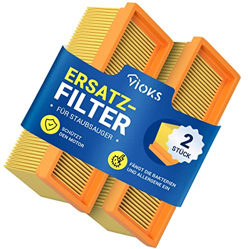 VIOKS Luftfilter dammsugare 2 x ersättning för filter Kärcher 6,414–498.0 och dammsugarfilter Kärcher platt veckat filter för Kärcher SE 5.100 etc.