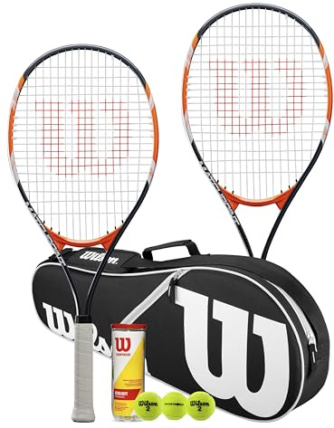 Wilson Matchpoint Tennis Racket Twin Set With Wilson Advantage Racket Bag and 3 Championship Tennis Balls