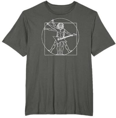 Death Metal I Heavy Metal Música I mujeres hombres Latin Hard Rock I Guitarrista I hombre de vitruvio Camiseta de banda Unisex S Black