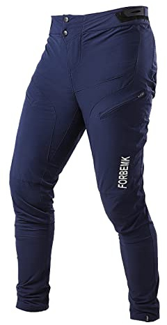 FORBEMK Men's Cycling Shorts Mountain Bike Trousers Long Lightweight Breathable Water Resistant Running Mountain Bike Outdoor Cycling Shorts, blue, 18