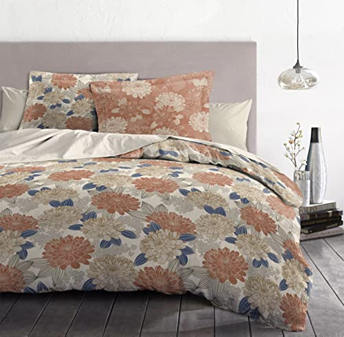 Home Linge Passion | Bettbezug - 3 Teile | 100% Baumwolle - 57 Fadenzahl | Doppelbett - 240 x 260 cm | Vendomes - Taupe