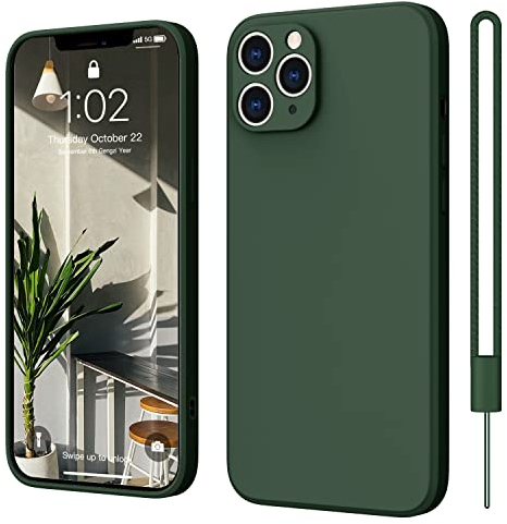 ElestBela iPhone 11 Pro Max Silicone Case, Slim Fit, Wireless Charging Compatible, Non-Slip Grip, Dark Green