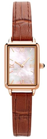 rorios Damenuhr Rechteckgehäuse Quarzuhr Mode Kleid Frauen Uhr wasserdichte Armbanduhr für Frauen Damen